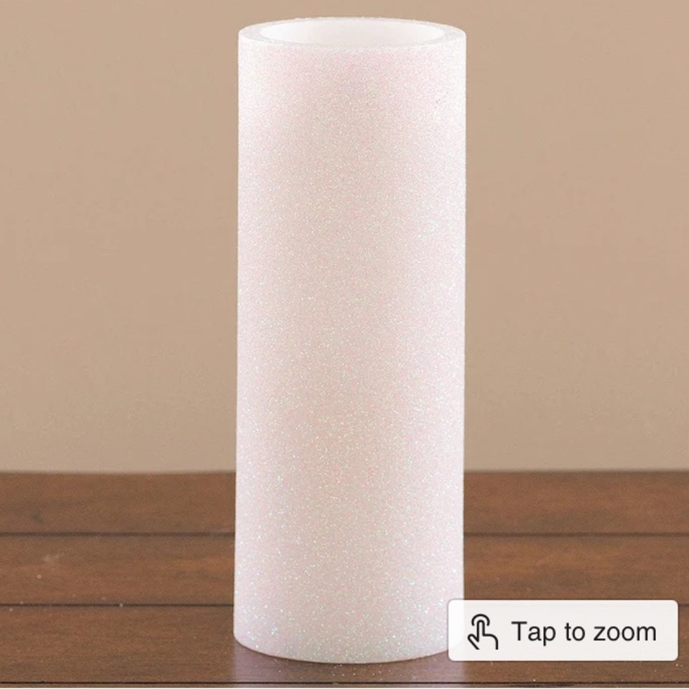Signature Homestyles White Glitter Flameless Candle